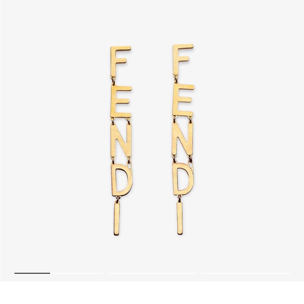 Fendi Signature Earrings Gold